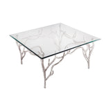 Dimond Home Metropolitan Wood & Metal Coffee Table (Silver & Clear Top)