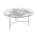 Dimond Home Victoria Metal & Glass Round Coffee Table (Silver & Clear Top)