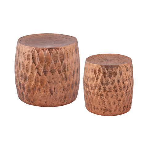 Dimond Home Djembe 2-Piece Iron Stool Set (Copper)