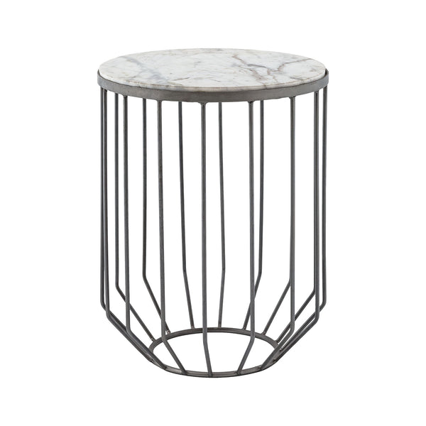 Dimond Home Helm Metal & Marble Accent Table (Gray & Gray)