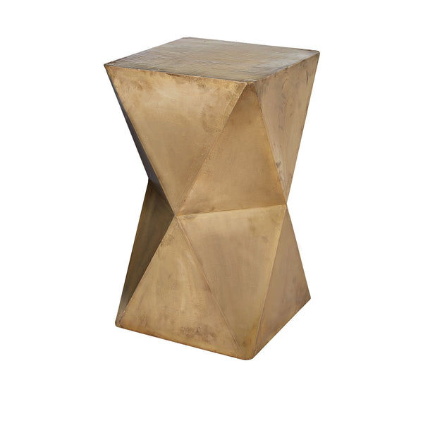 Dimond Home Faceted Wood & Metal Stool (Gold)
