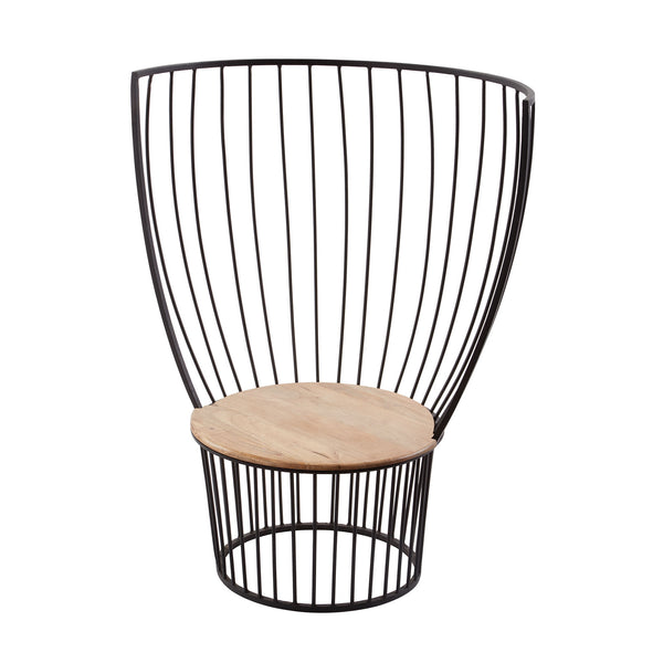 Dimond Home Wood & Metal Carousel Chair (Black & Natural Woodtone)