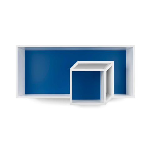 Tema Cubic Wall Shelf (White & Dark Blue)