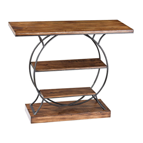 Console Table - Sterling Wood & Metal Console Table