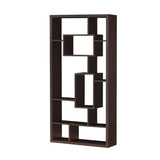 Cube Bookcase - ACME Mileta 10-Shelf Open Wood Bookcase - Espresso Black
