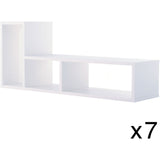 Cube Bookcase - Tema Domino 7 Stackable Wood Bookshelves – White Or Walnut
