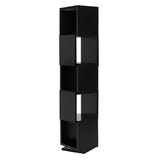 Cube Bookcase - Tema Shell Tall Rotating Wood Bookshelf – White Or Black