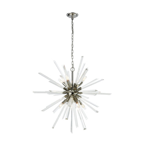 Ice Geist Pendant Clear Crystal Polished Nickel Light Fixture Ceiling Chandelier