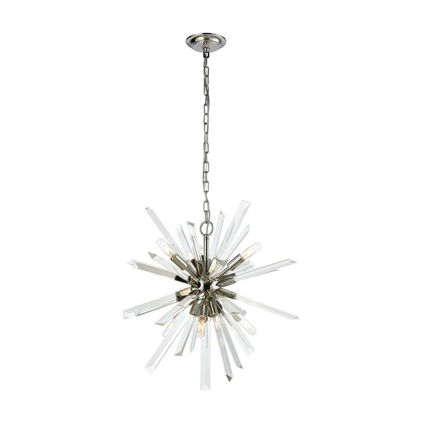Ice Geist Pendant Clear Crystal Polished Nickel Light Fixture Ceiling Chandelier