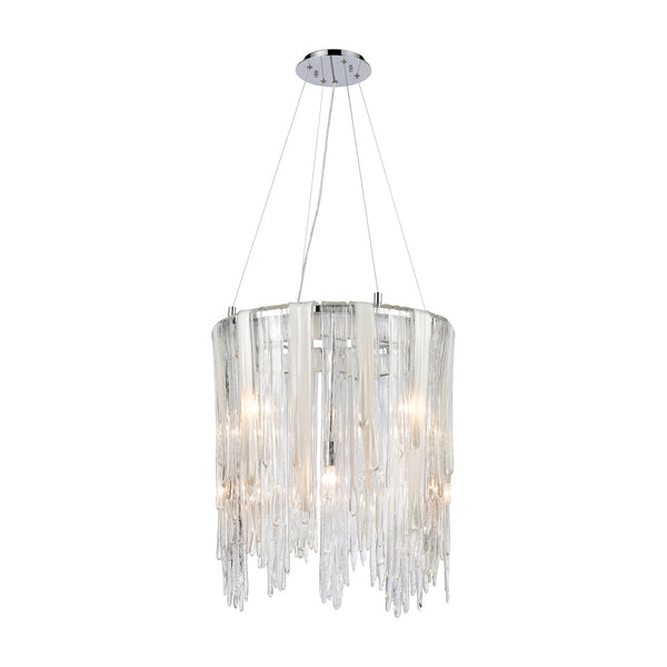 Watershed Pendant Polished Nickel Clear White Light Fixture Ceiling Chandelier