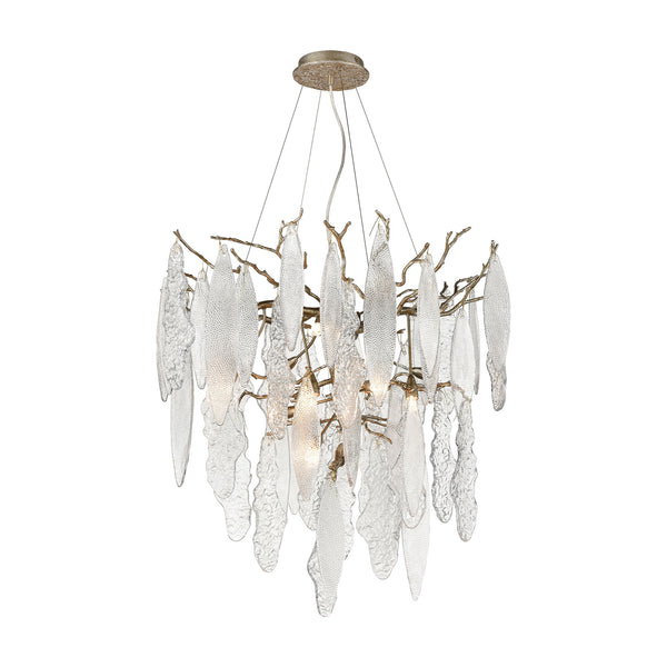 The Shrub Down 3-Light In Antique Silver Clear Light Fixture Ceiling Pendant