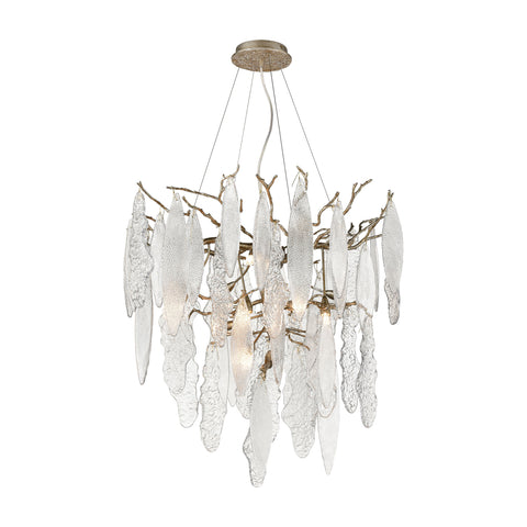 The Shrub Down 3-Light In Antique Silver Clear Light Fixture Ceiling Pendant