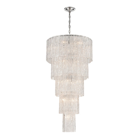 Diplomat 19-Light In Chrome Large Clear Light Vintage Fixture Ceiling Pendant