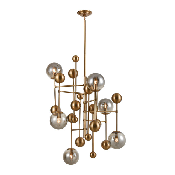 Ballantine In Aged Brass Smoked Glass Light Vintage Fixture Ceiling Pendant