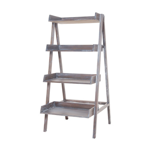 Leaning Bookshelf - Sterling Wood Stack Ladder - Grey Wash